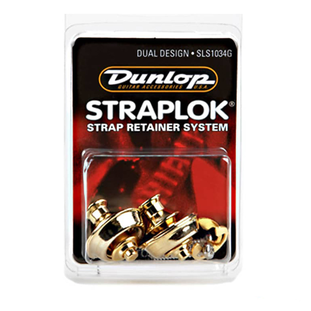Dunlop Straplok Dual Design Strap Retainers System, Gold