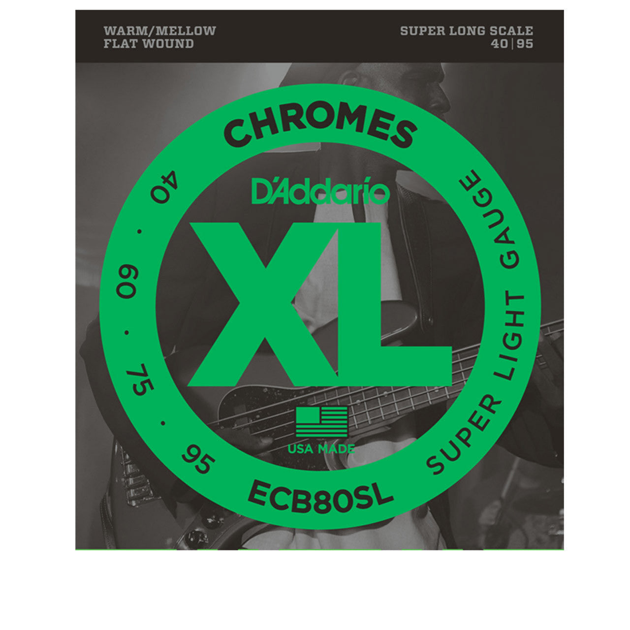 D'Addario ECB80SL Chromes Bass, Light, 40-95, Super Long Scale