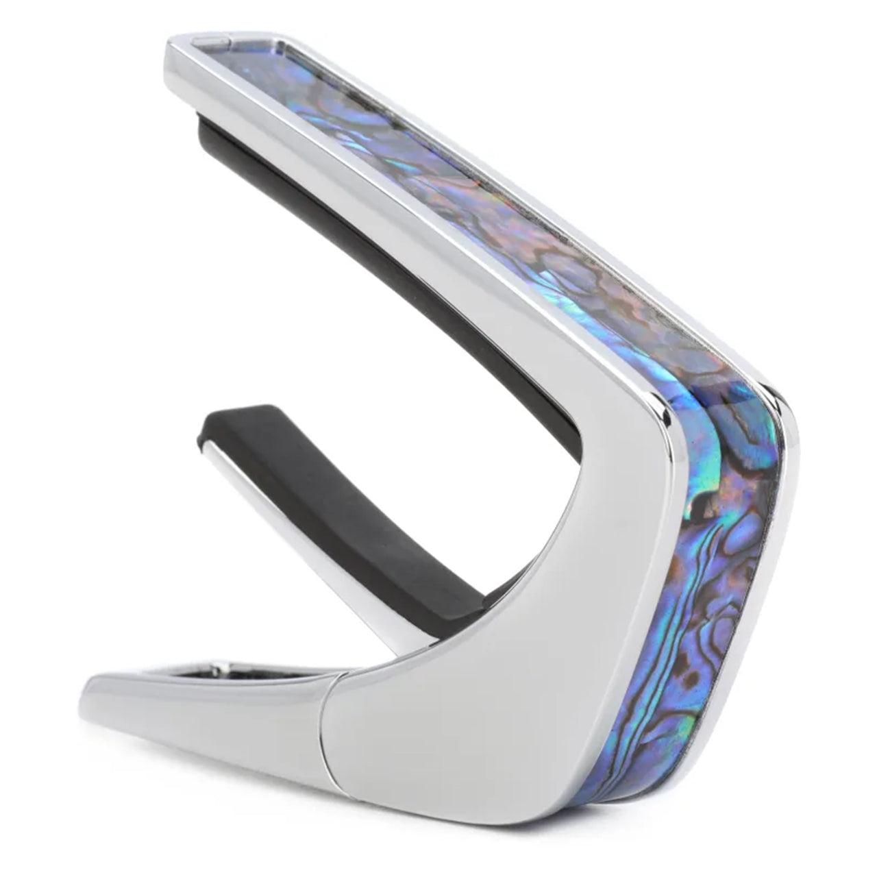 Thalia Shell Collection Guitar Capo, Chrome w/ Blue Abalone Inlay