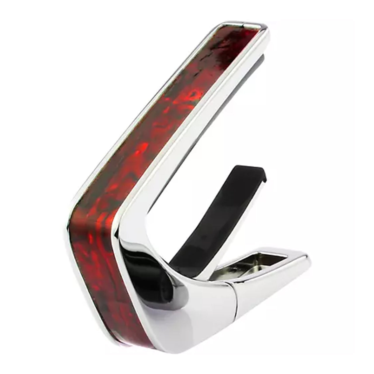 Thalia Shell Collection Guitar Capo, Chrome w/ Crimson Paua Inlay
