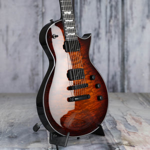 ESP E-II Eclipse QM Electric Guitar, Tiger Eye Sunburst, angle