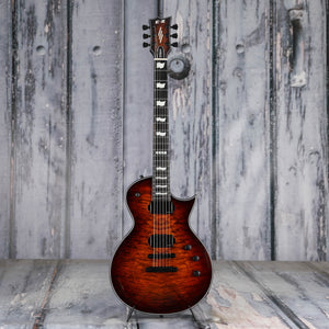 ESP E-II Eclipse QM Electric Guitar, Tiger Eye Sunburst, front