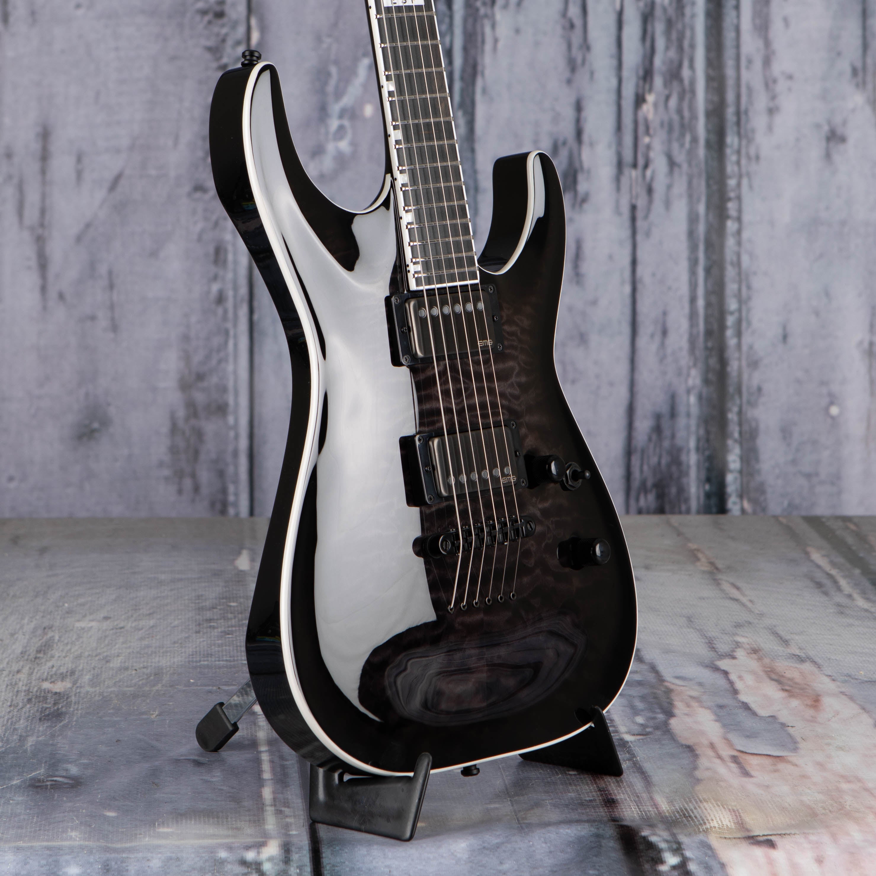 ESP E-II Horizon NT-II Electric Guitar, See Thru Black Sunburst, angle