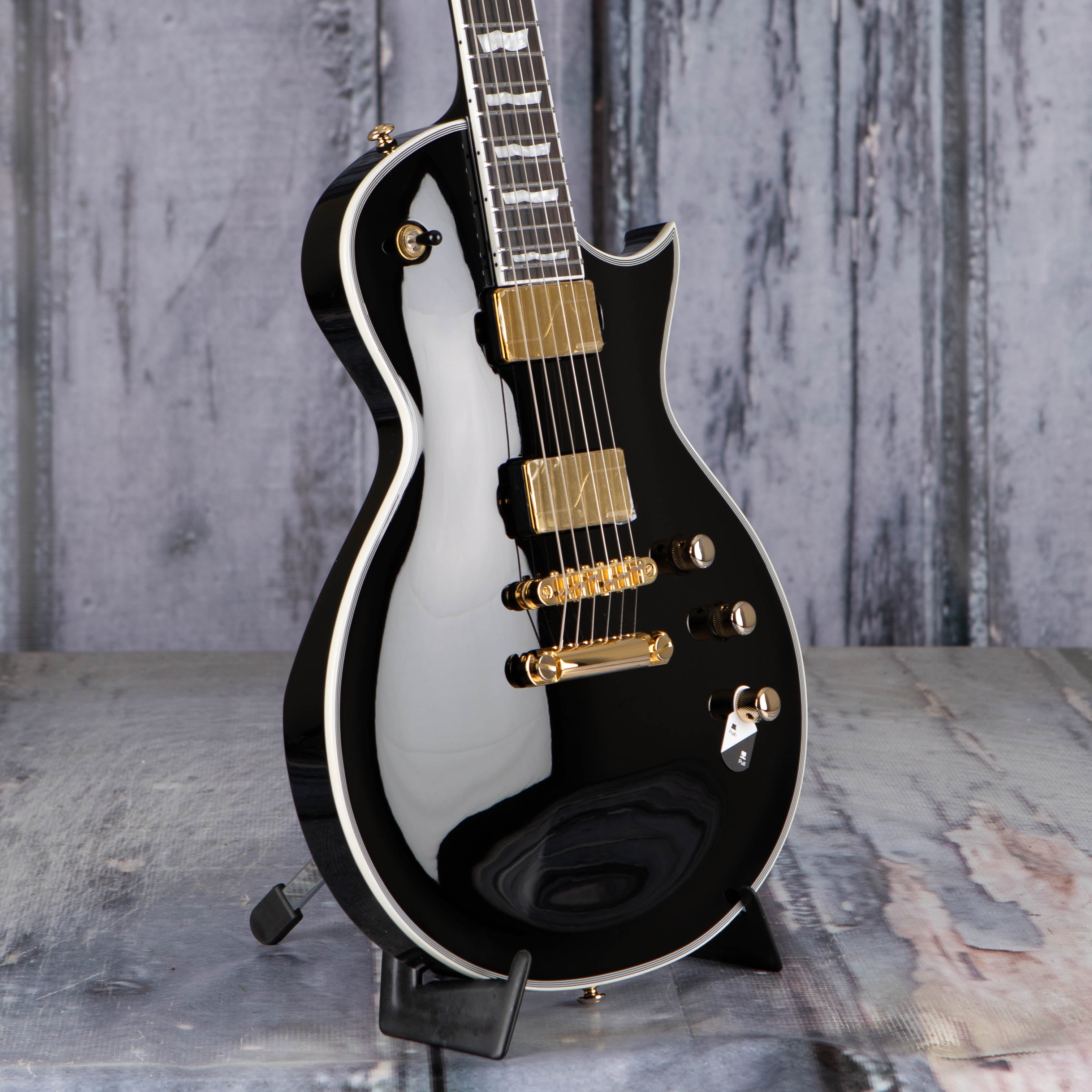 ESP LTD EC-1000 Fluence Electric Guitar, Black, angle