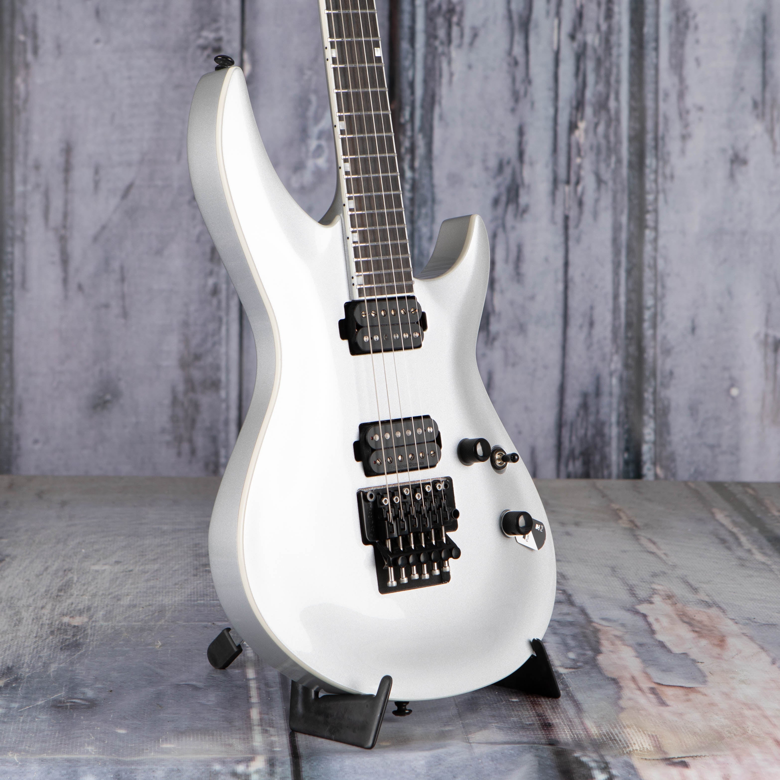 ESP LTD H3-1000FR Electric Guitar, Metallic Silver, angle