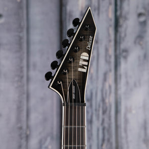 ESP LTD MH-1000ET EverTune Electric Guitar, Charcoal Burst, front headstock