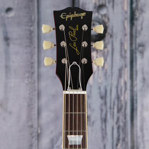 Epiphone 1959 Les Paul Standard Reissue Electric Guitar, Deep Cherry Sunburst, front headstock