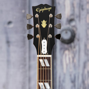 Epiphone 1963 Dove Reissue Acoustic/Electric Guitar, Natural, front headstock