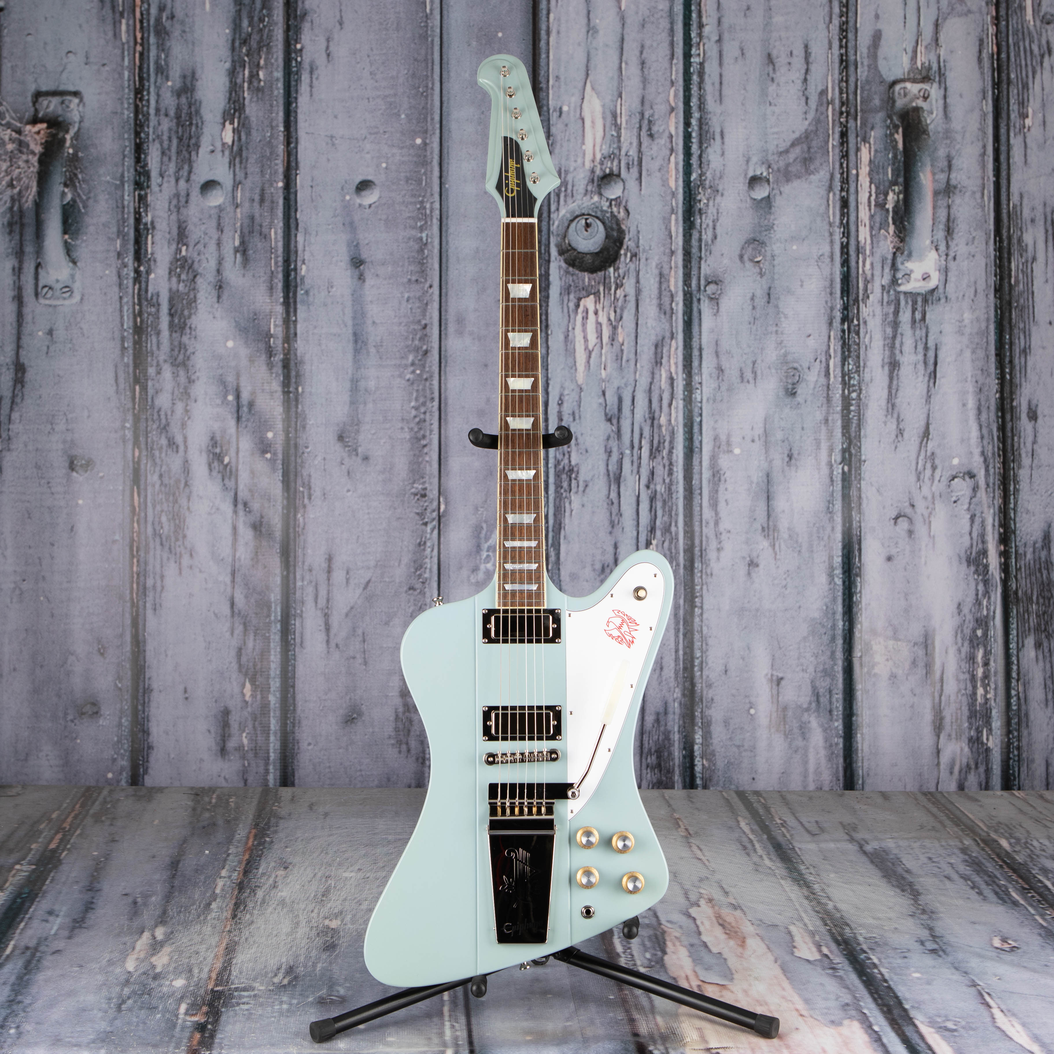 Epiphone 1963 Firebird V Electric Guitar, Frost Blue, front