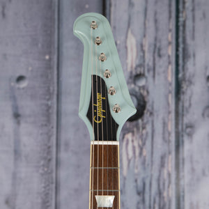 Epiphone 1963 Firebird V Electric Guitar, Frost Blue, front headstock