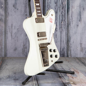 Epiphone 1963 Firebird V Reissue W/ Maestro Vibrola Electric Guitar, Polaris White, angle