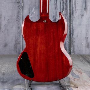 Epiphone 1964 SG Standard W/ Maestro Vibrola Reissue Electric Guitar, Cherry Red, back closeup