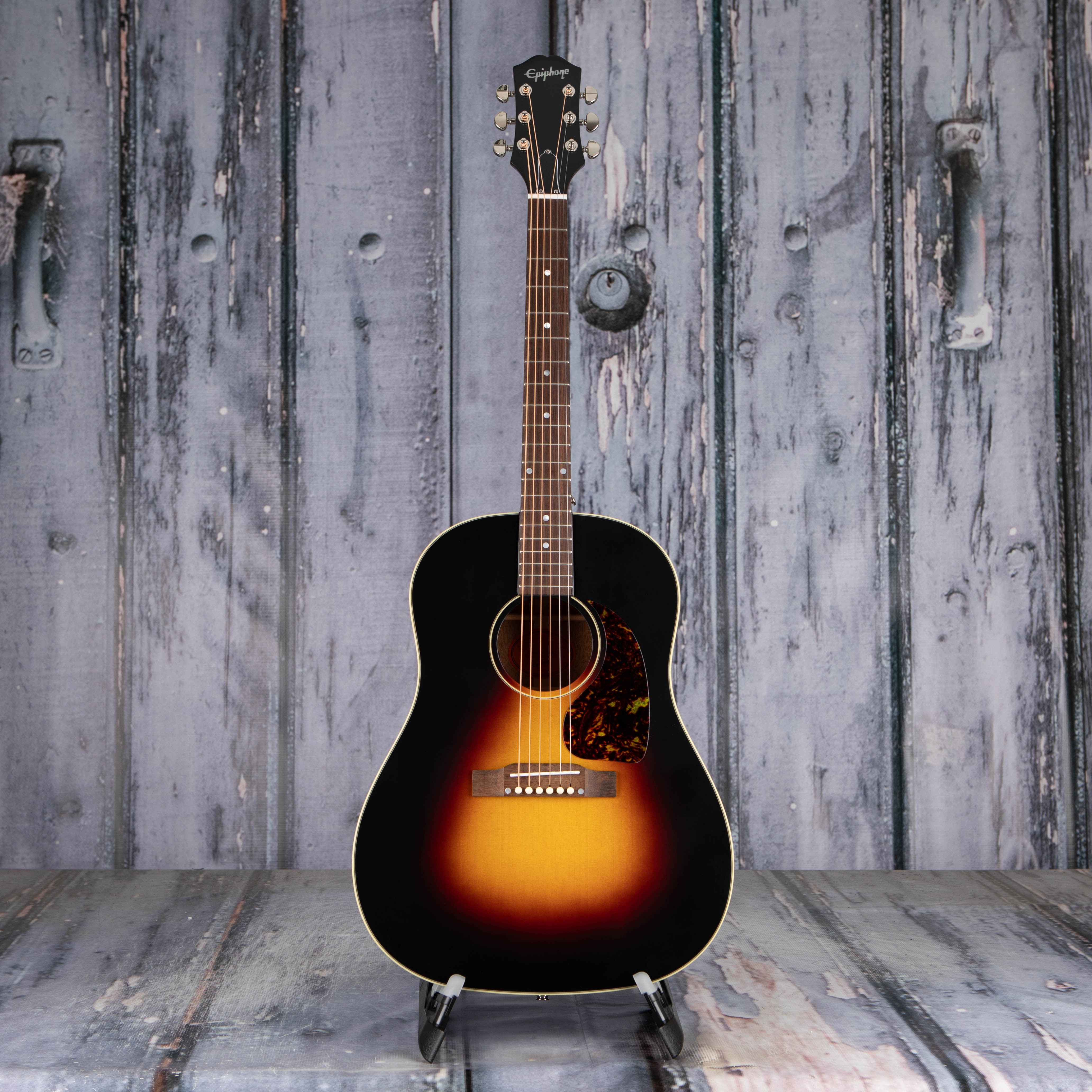 Epiphone J-45 Standard Acoustic/Electric Guitar, Aged Tri-Burst, front