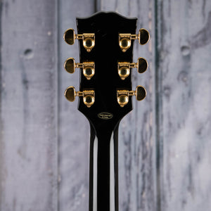 Epiphone Les Paul Custom Electric Guitar, Ebony, back headstock