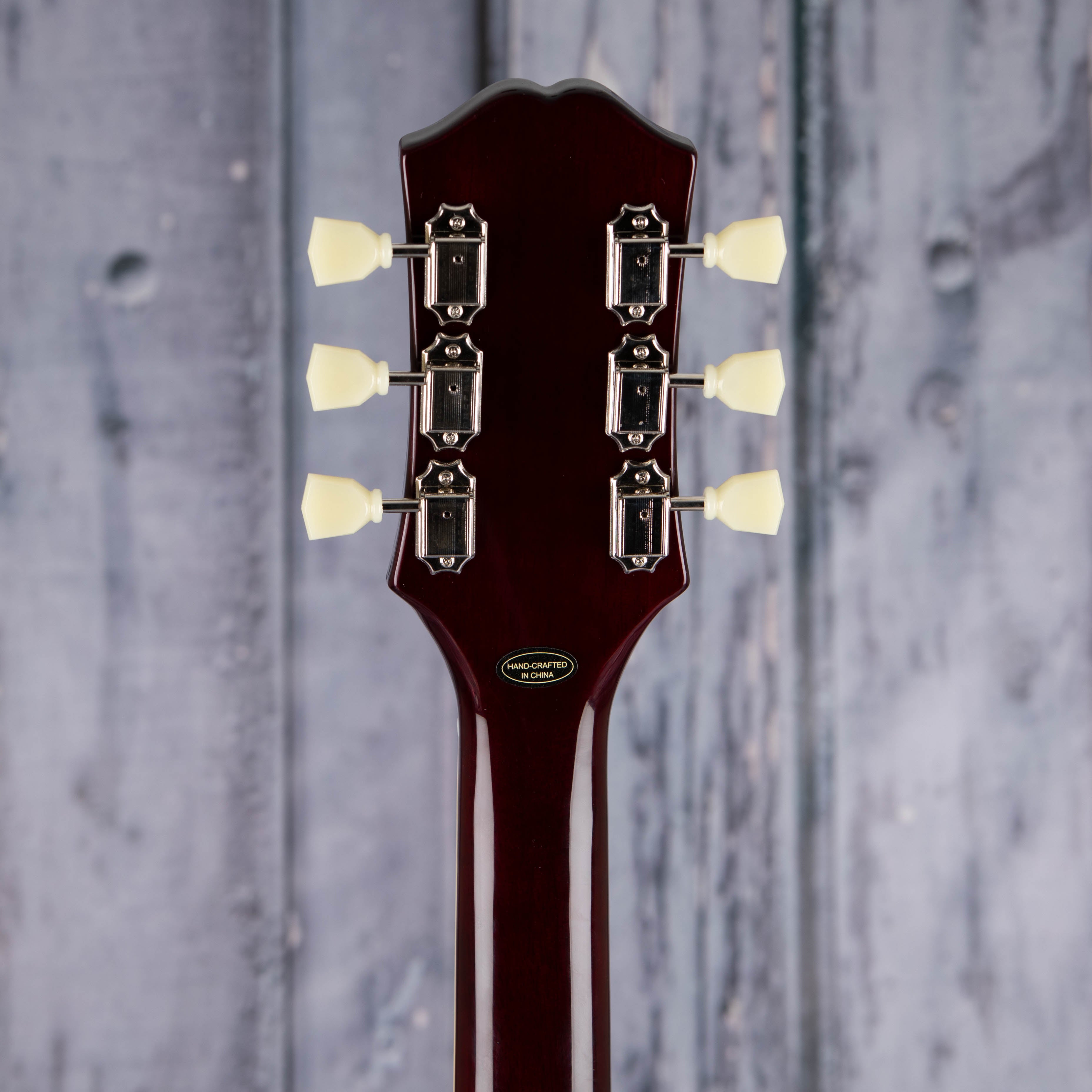 Epiphone SG Standard 60s Electric Guitar, Dark Wine Red, back headstock