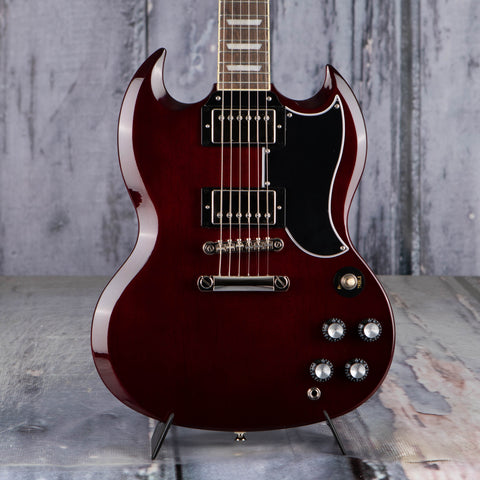 Epiphone SG Standard 60s Electric Guitar, Dark Wine Red, front closeup