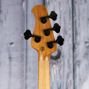 Ernie Ball Music Man DarkRay Electric Bass Guitar, Starry Night, back headstock