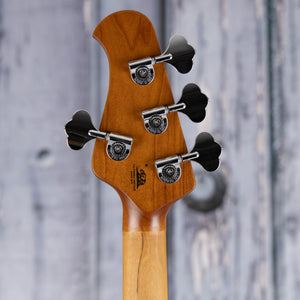 Ernie Ball Music Man StingRay Special Bass Guitar, Black, back headstock