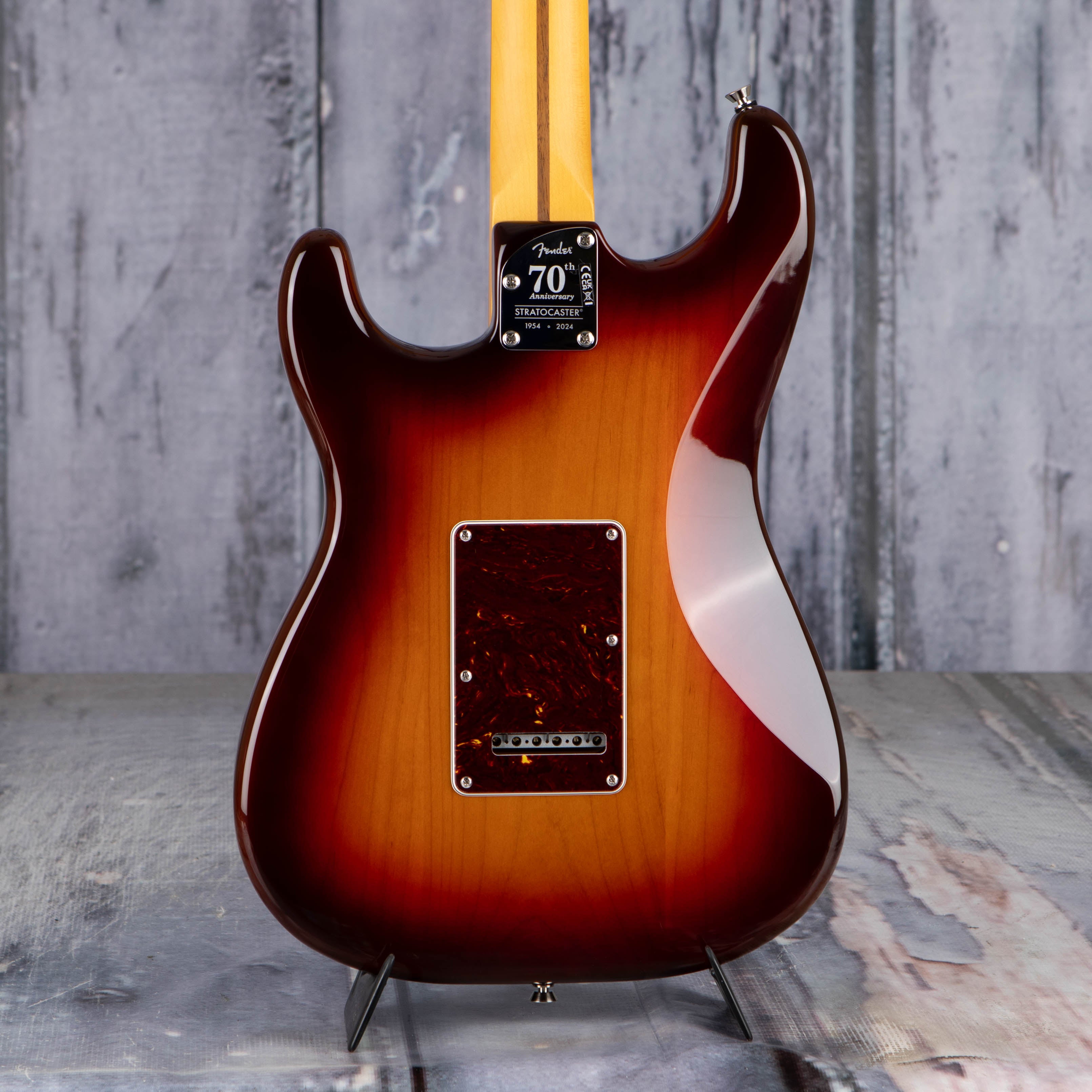 Fender 70th Anniversary American Professional II Stratocaster Electric Guitar, Comet Burst, back closeup