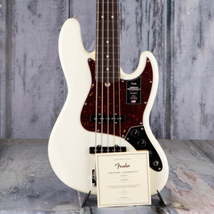 Fender American Professional II Jazz Bass V 5-String Guitar, Olympic White, coa
