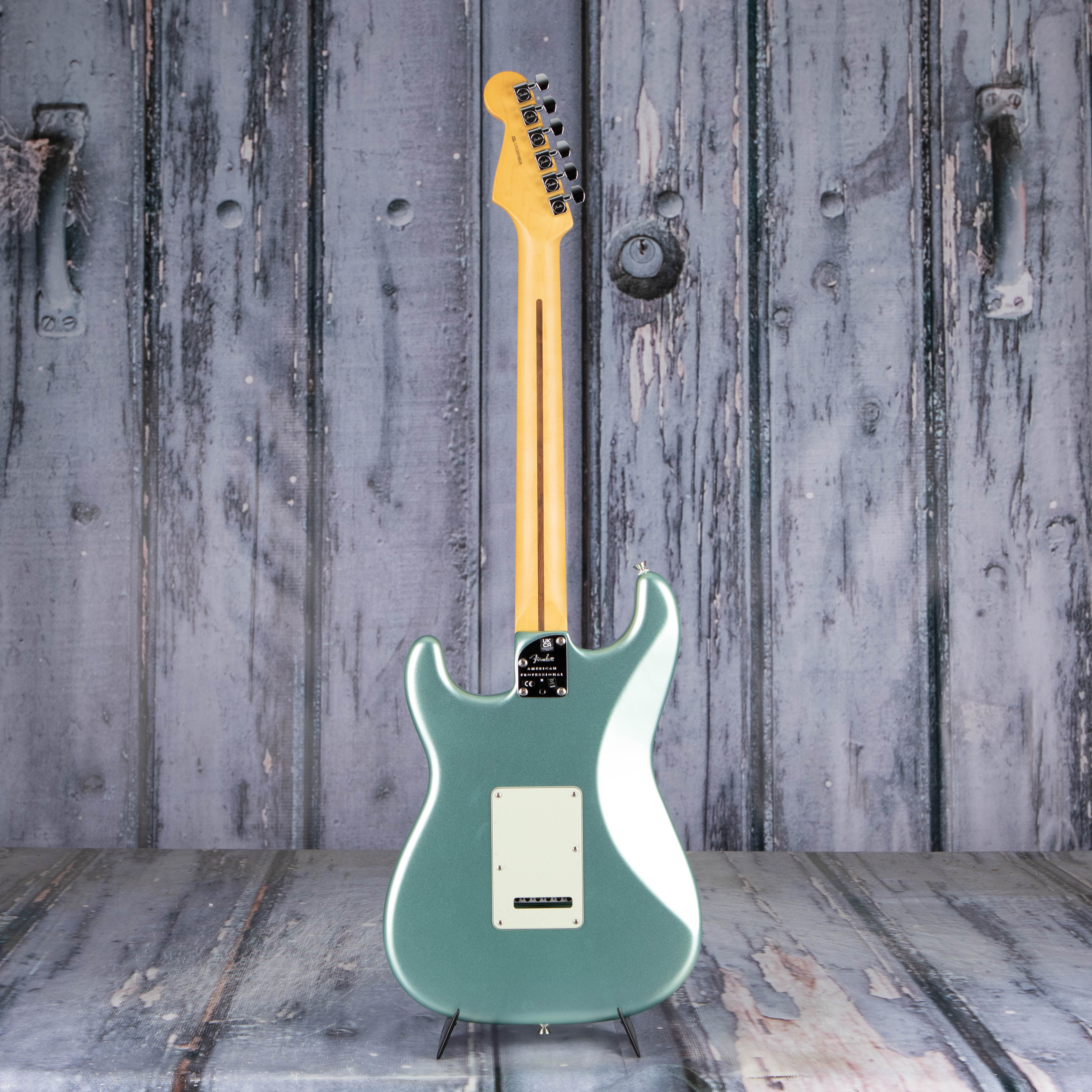 Fender American Professional II Stratocaster Electric Guitar, HSS, Mystic Surf Green, back