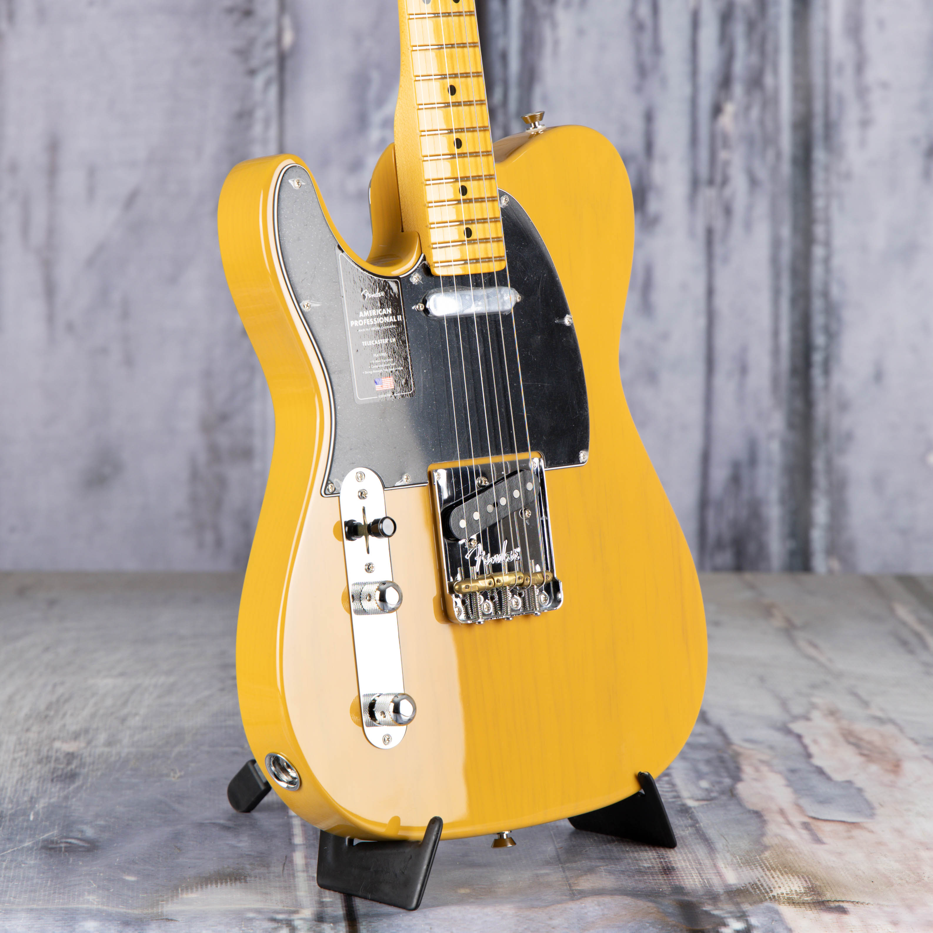 Fender American Professional II Telecaster Left-Handed Electric Guitar, Butterscotch Blonde, angle