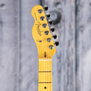 Fender American Professional II Telecaster Left-Handed Electric Guitar, Butterscotch Blonde, front headstock