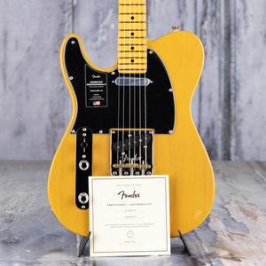 Fender American Professional II Telecaster Left-Handed Electric Guitar, Butterscotch Blonde, coa
