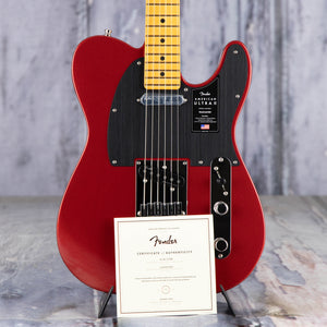 Fender American Ultra II Telecaster Electric Guitar, Sinister Red, coa