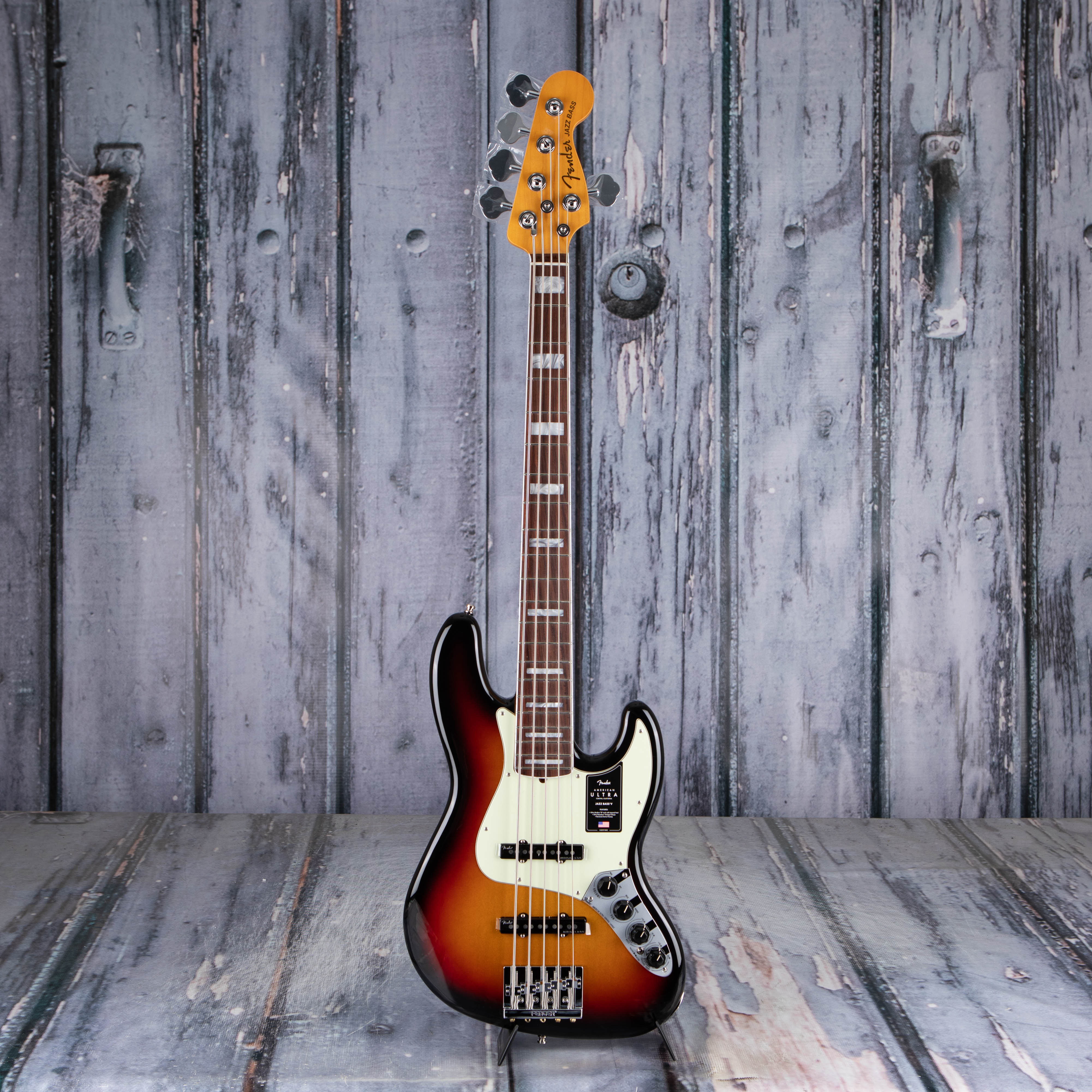 Fender American Ultra Jazz Bass V 5-String Bass Guitar, Rosewood Fingerboard, Ultraburst, front