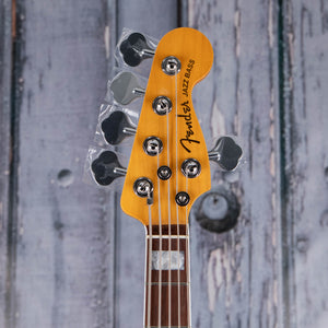 Fender American Ultra Jazz Bass V 5-String Bass Guitar, Rosewood Fingerboard, Ultraburst, front headstock
