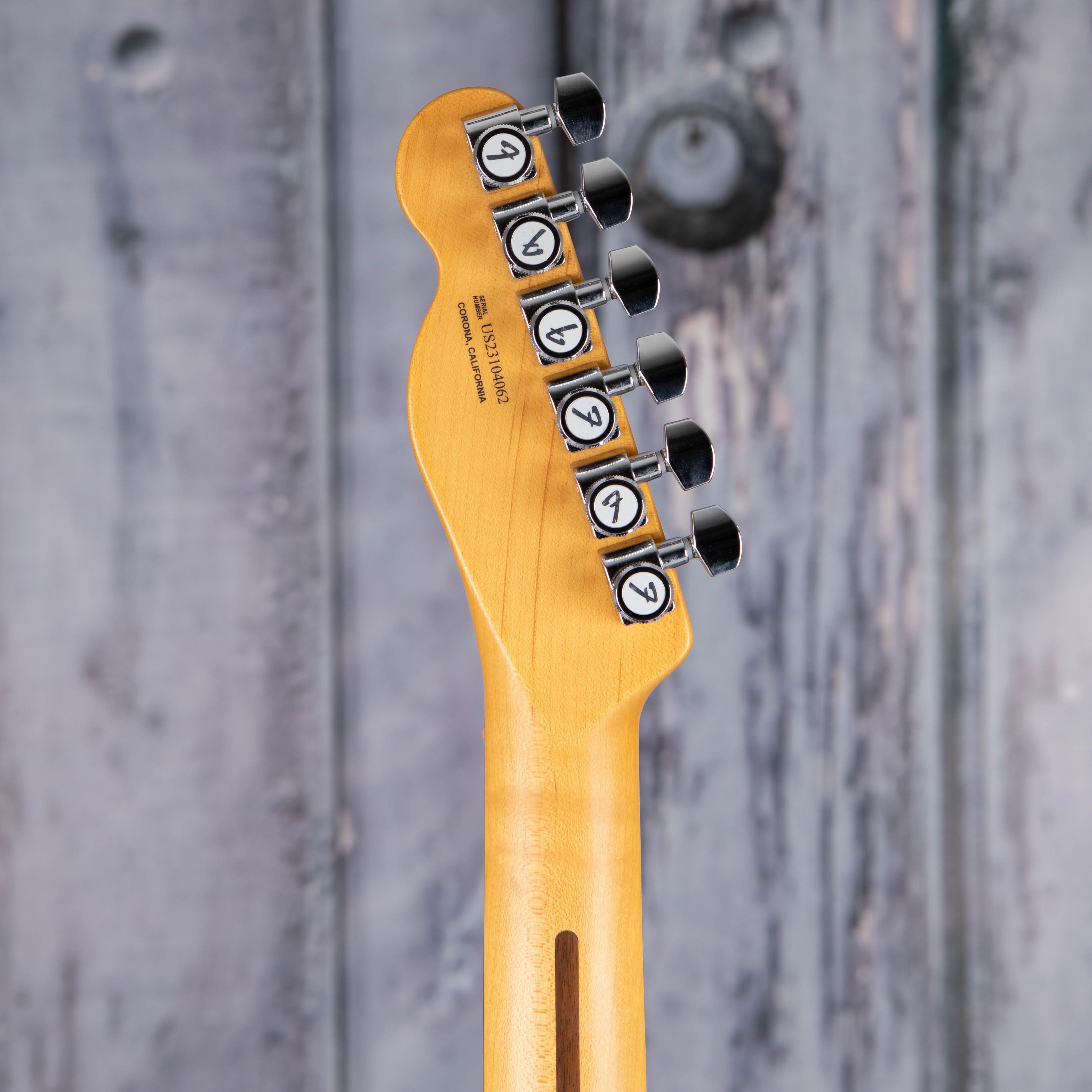 Fender American Ultra Telecaster Electric Guitar, Rosewood Fingerboard, Texas Tea, back headstock
