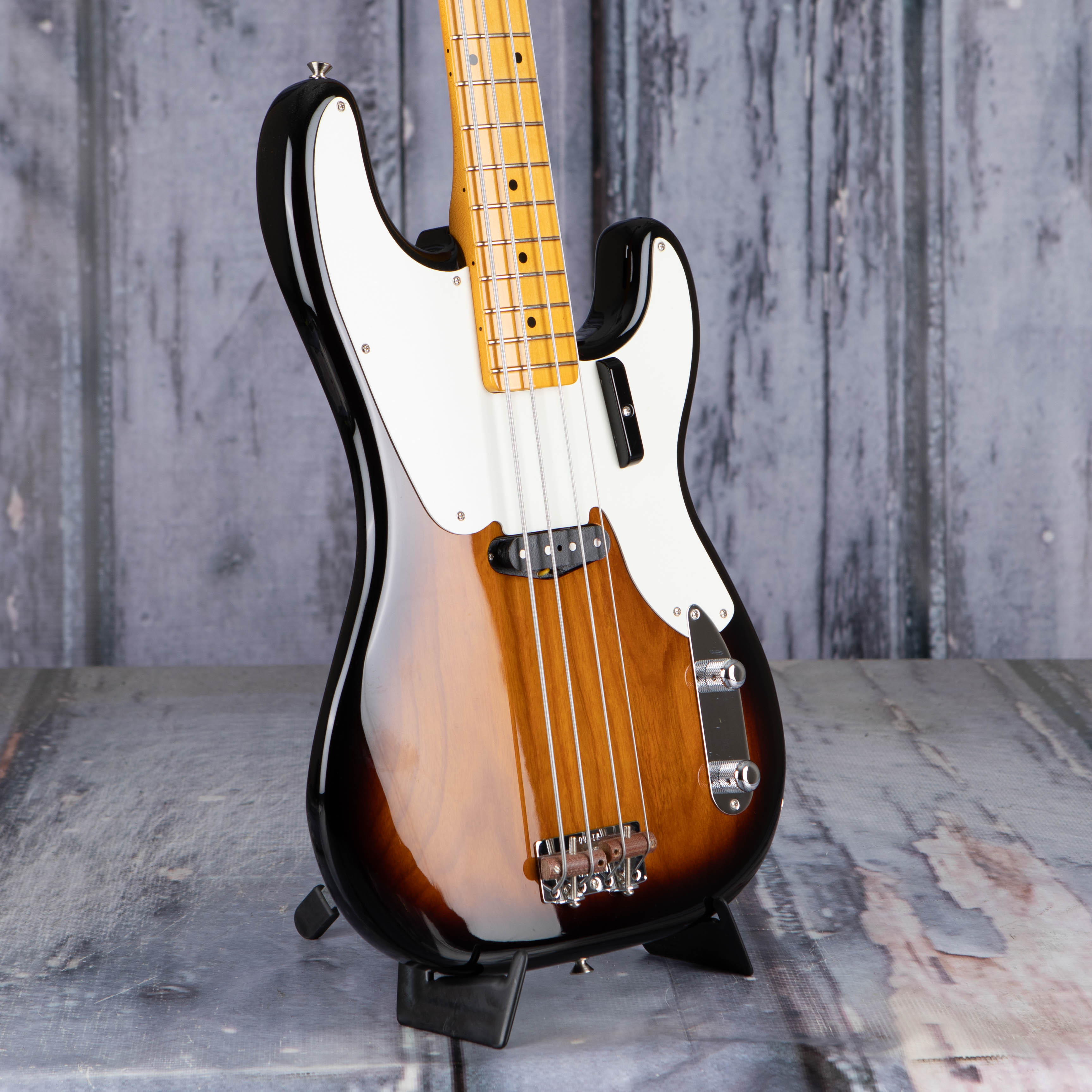 Fender American Vintage II 1954 Precision Bass Guitar, 2-Color Sunburst, angle