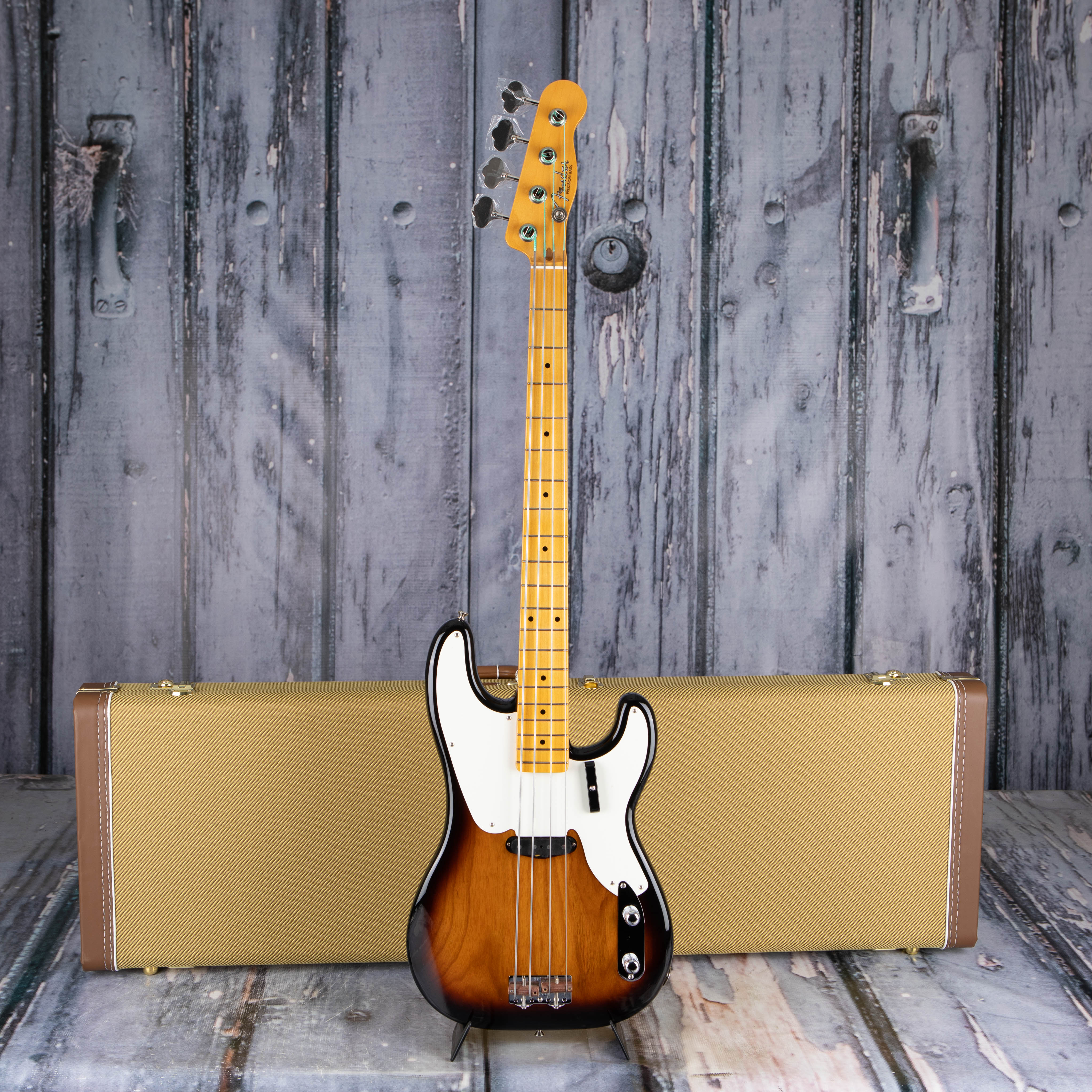 Fender American Vintage II 1954 Precision Bass Guitar, 2-Color Sunburst, case