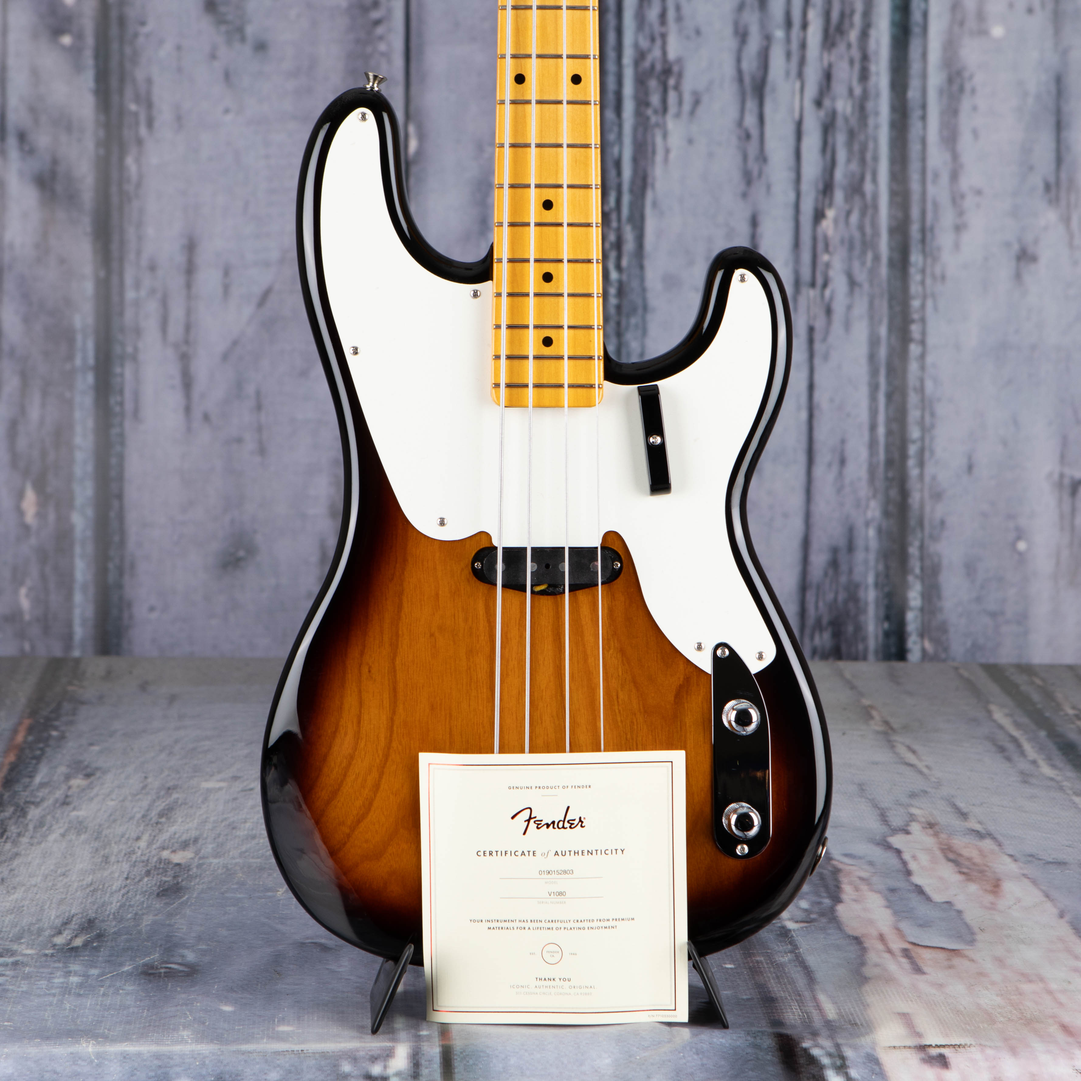 Fender American Vintage II 1954 Precision Bass Guitar, 2-Color Sunburst, coa