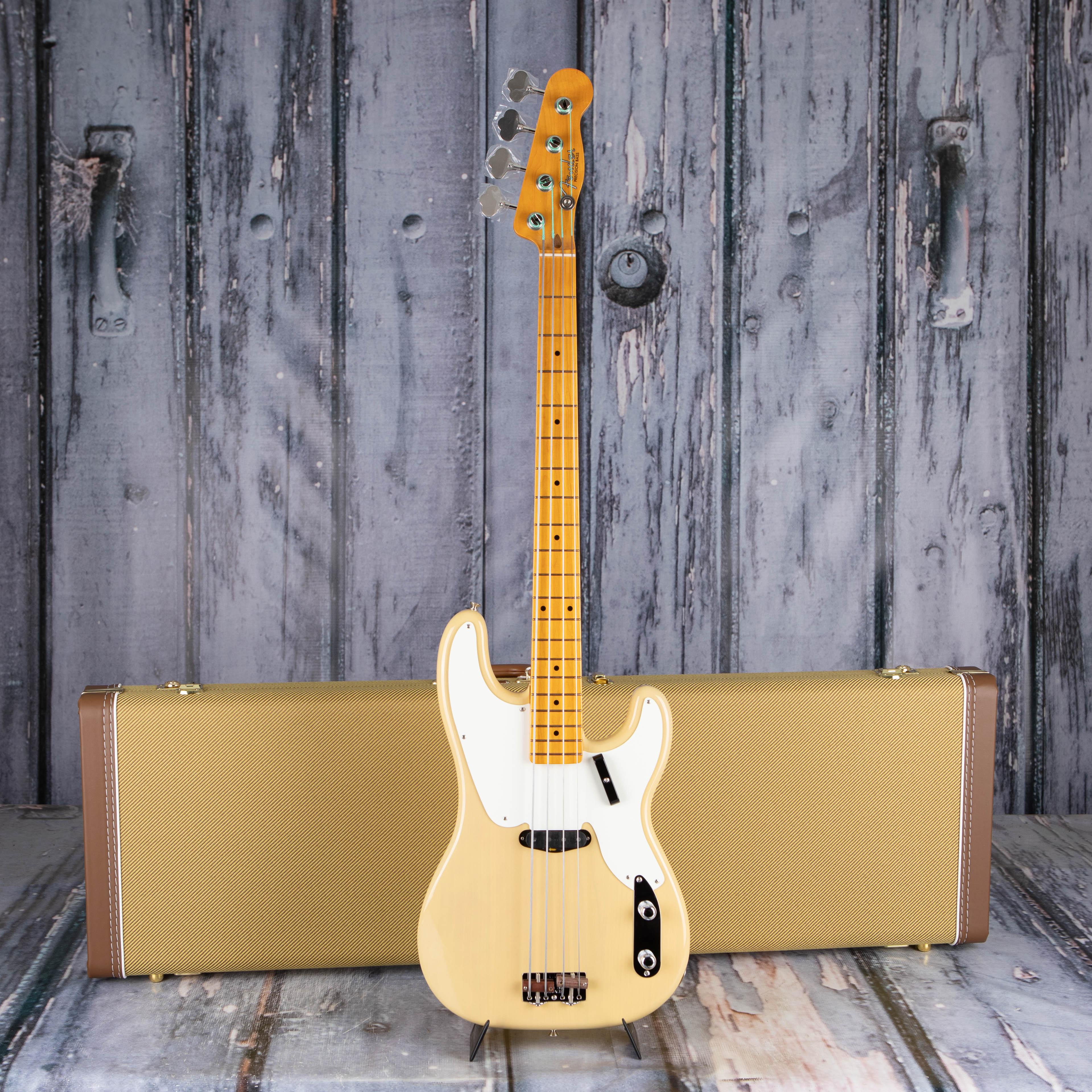 Fender American Vintage II 1954 Precision Bass Guitar, Vintage Blonde, case