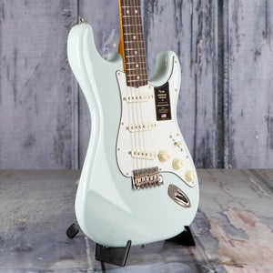 Fender American Vintage II 1965 Stratocaster Electric Guitar, Sonic Blue, angle
