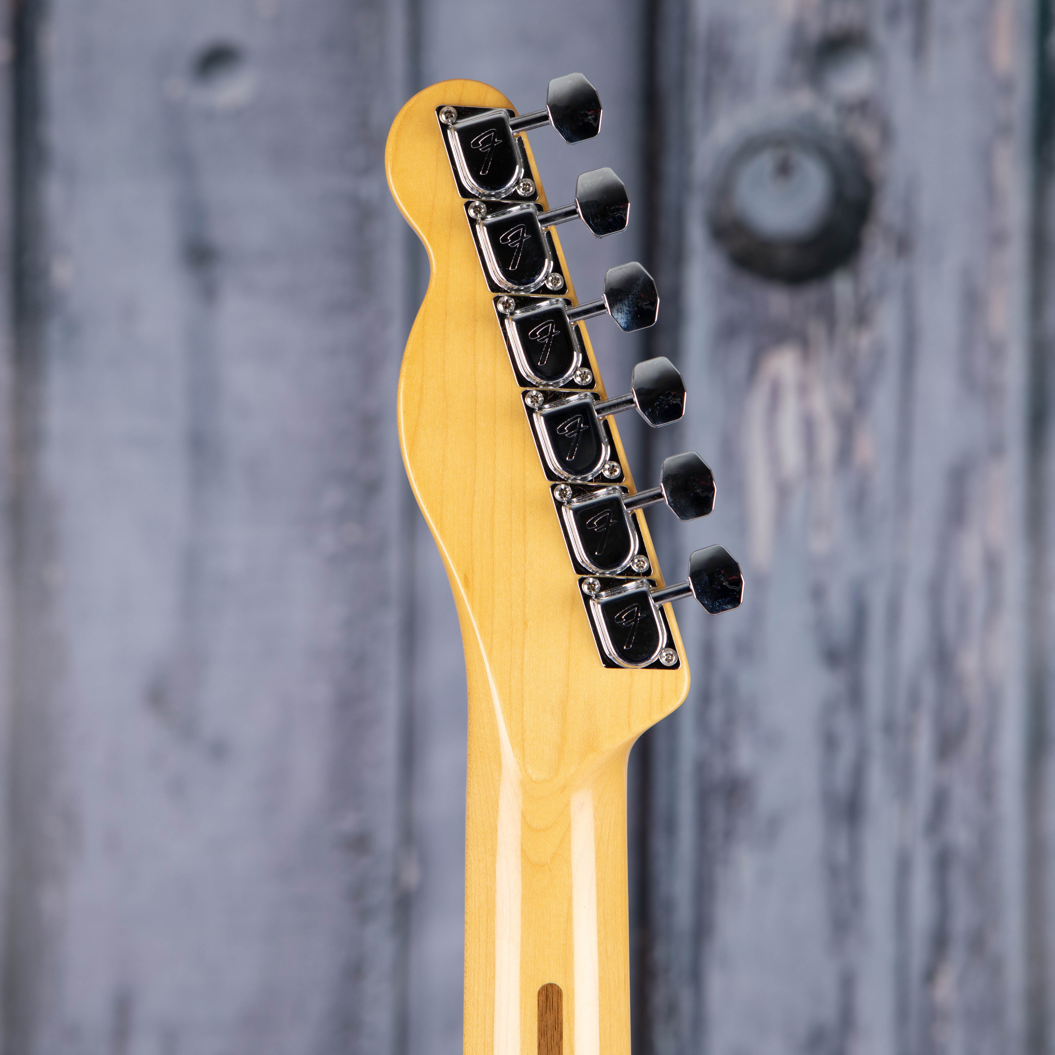 Fender American Vintage II 1972 Telecaster Thinline Semi-Hollowbody Guitar, Lake Placid Blue, back headstock