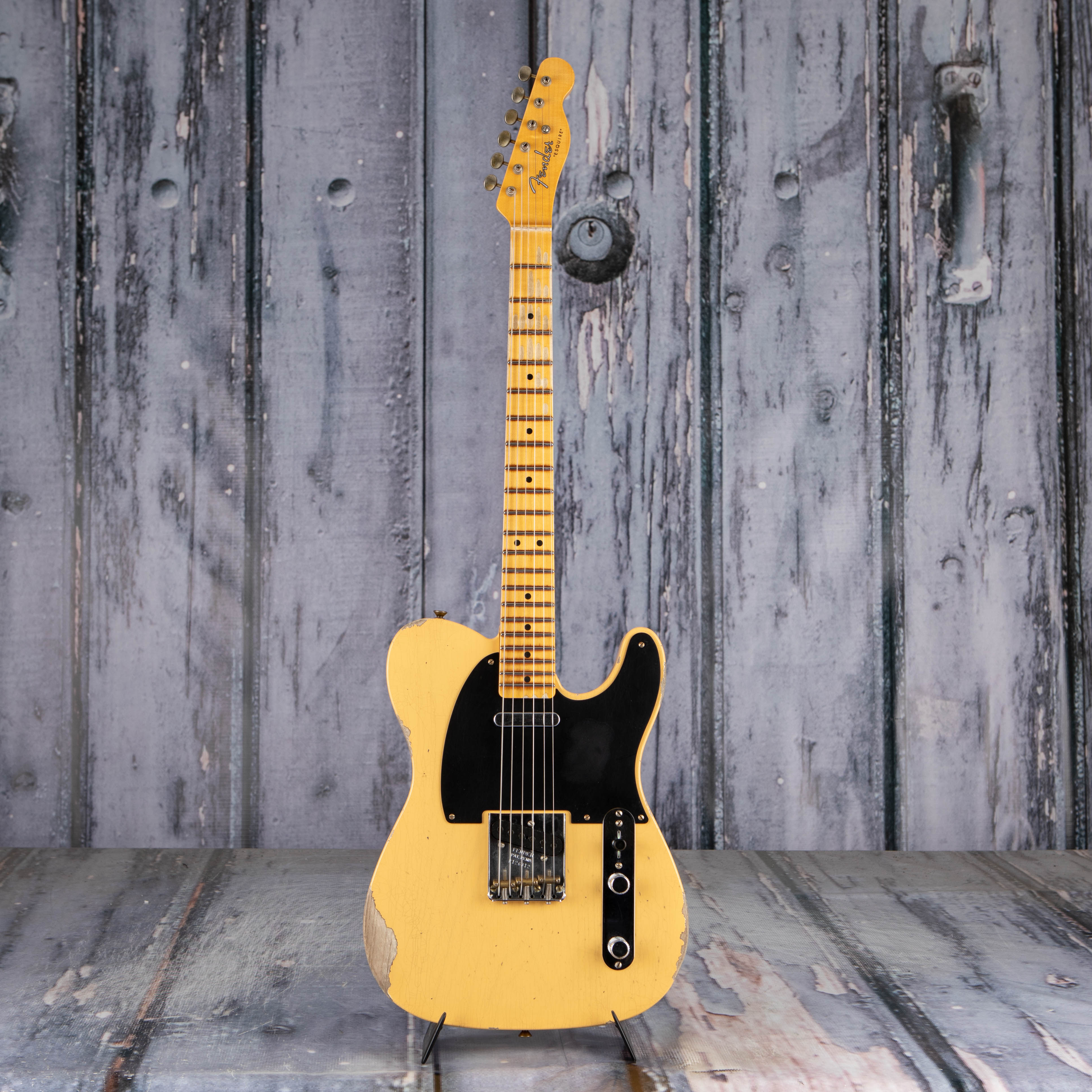 Fender Custom Shop 1950 Double Esquire Relic Electric Guitar, Aged Nocaster Blonde, front