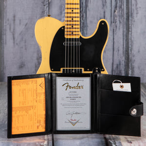 Fender Custom Shop 1950 Double Esquire Relic Electric Guitar, Aged Nocaster Blonde, coa