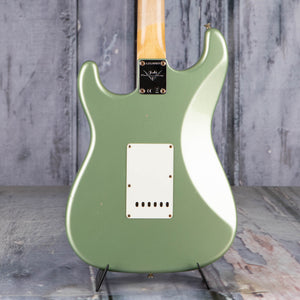 Fender Custom Shop 1959 Stratocaster Journeyman Relic Electric Guitar, Faded Aged Sage Green Metallic, back closeup