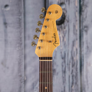 Fender Custom Shop 1959 Stratocaster Journeyman Relic Electric Guitar, Faded Aged Sage Green Metallic, front headstock
