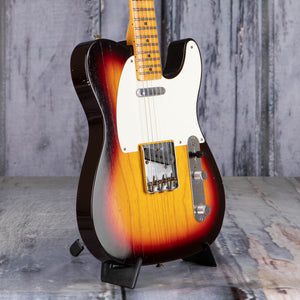 Fender Custom Shop 1959 Telecaster Journeyman Relic Electric Guitar, Chocolate 3-Tone Sunburst, angle