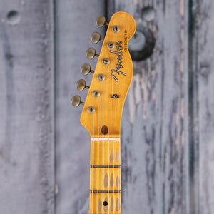 Fender Custom Shop 1959 Telecaster Journeyman Relic Electric Guitar, Chocolate 3-Tone Sunburst, front headstock