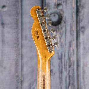 Fender Custom Shop 1959 Telecaster Journeyman Relic Electric Guitar, Chocolate 3-Tone Sunburst, back headstock
