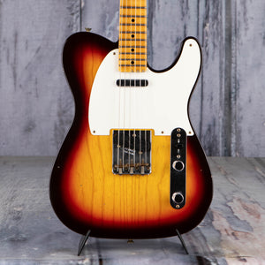 Fender Custom Shop 1959 Telecaster Journeyman Relic Electric Guitar, Chocolate 3-Tone Sunburst, front closeup