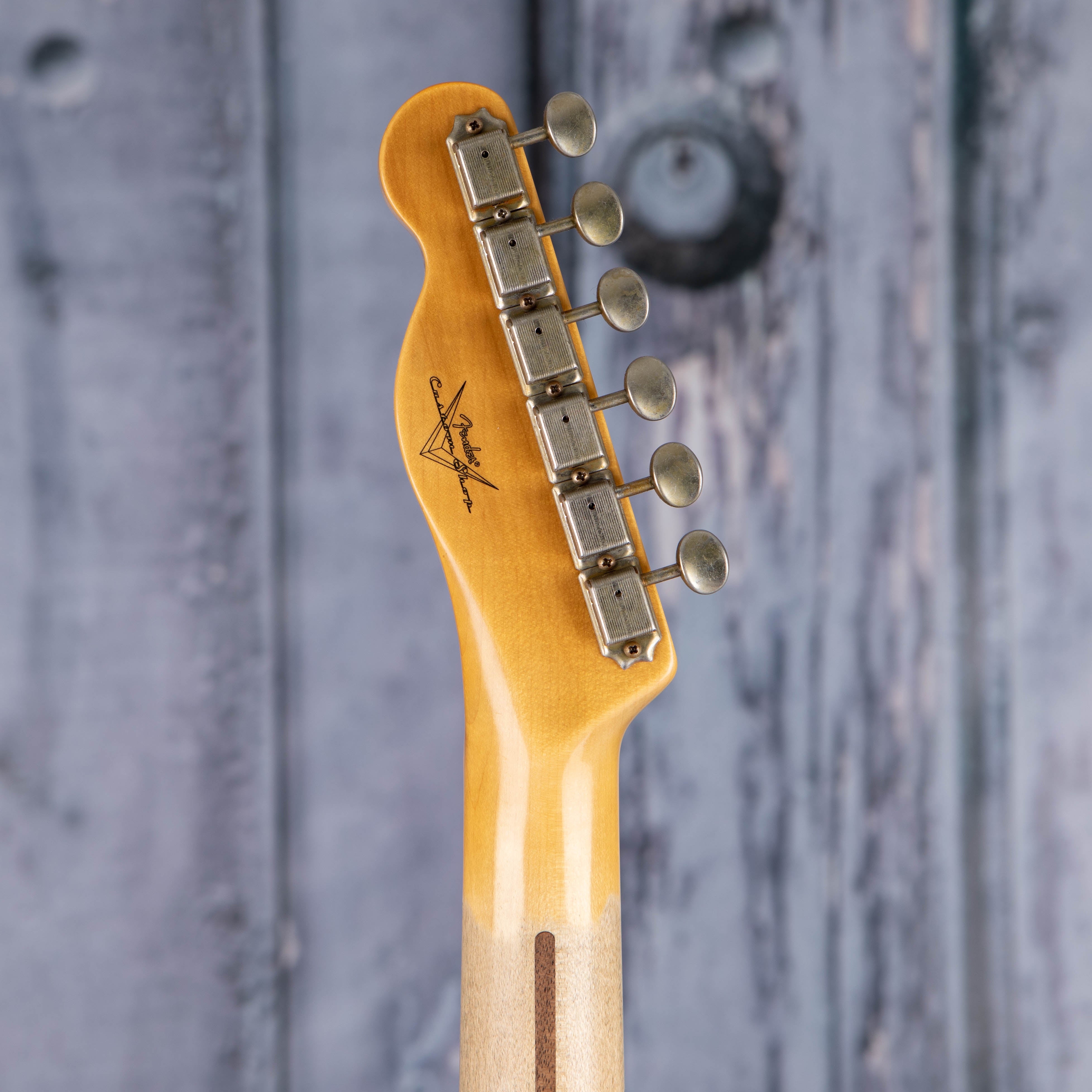 Fender Custom Shop '57 Telecaster Journeyman Relic Electric Guitar, Aged Candy Tangerine, back headstock