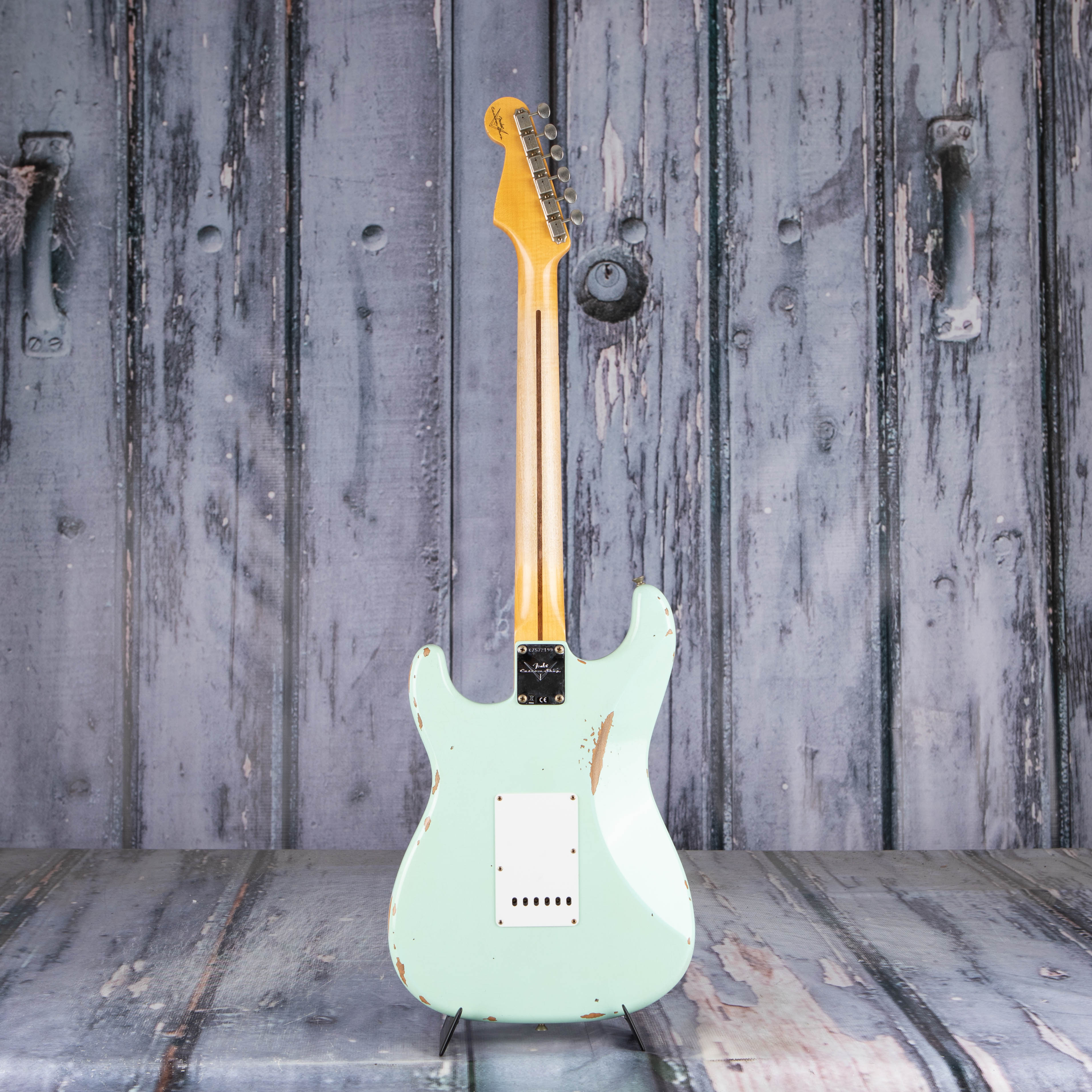 Fender Custom Shop '58 Stratocaster Relic Electric Guitar, Super Faded Aged Surf Green, back