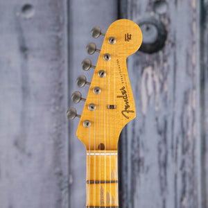 Fender Custom Shop '58 Stratocaster Relic Electric Guitar, Super Faded Aged Surf Green, front headstock