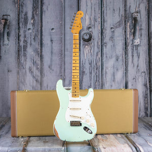 Fender Custom Shop '58 Stratocaster Relic Electric Guitar, Super Faded Aged Surf Green, case